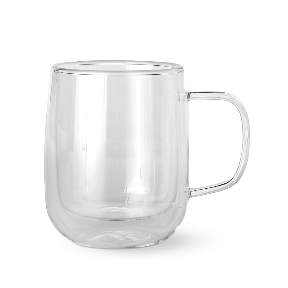 Set of 4 Williams Sonoma Double-Wall Glass Coffee Mugs